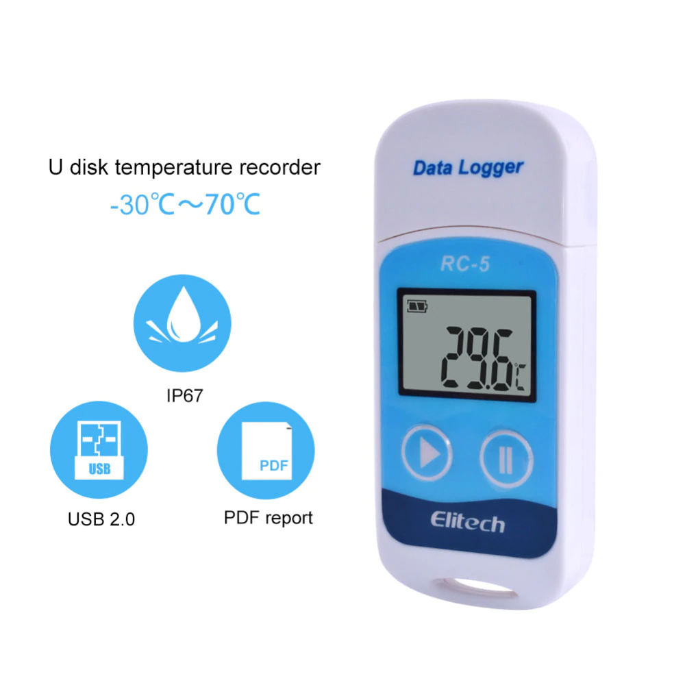 Enregistreur de données de température RC-5 + USB, thermistance NTC  intégrée, enregistreur de température, capteur étanche pour piscine -  AliExpress