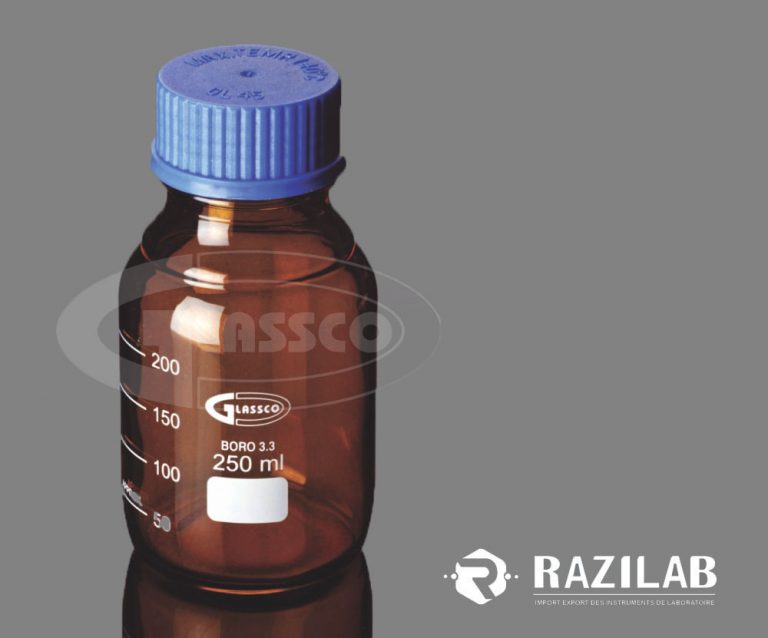 Bouteille Réactif Schott 1000ml Ambre - Col Large Avec Bouchon Plastique - Référence 231895405 - Made In Germany